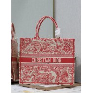 LARGE Dior BOOK TOTE Toile de Jouy Reverse Embroidery Pink High