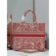 LARGE Dior BOOK TOTE Toile de Jouy Reverse Embroidery Pink High