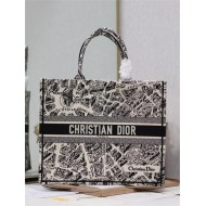 LARGE Dior BOOK TOTE Plan de Paris Embroidery Beige High