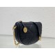 Diorstar Callisto Bag Macrocannage Lambskin Black High