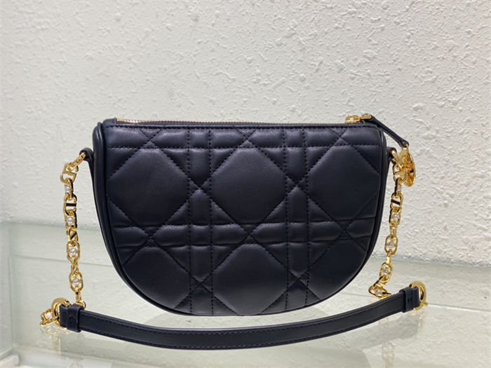 Diorstar Callisto Bag Macrocannage Lambskin Black High