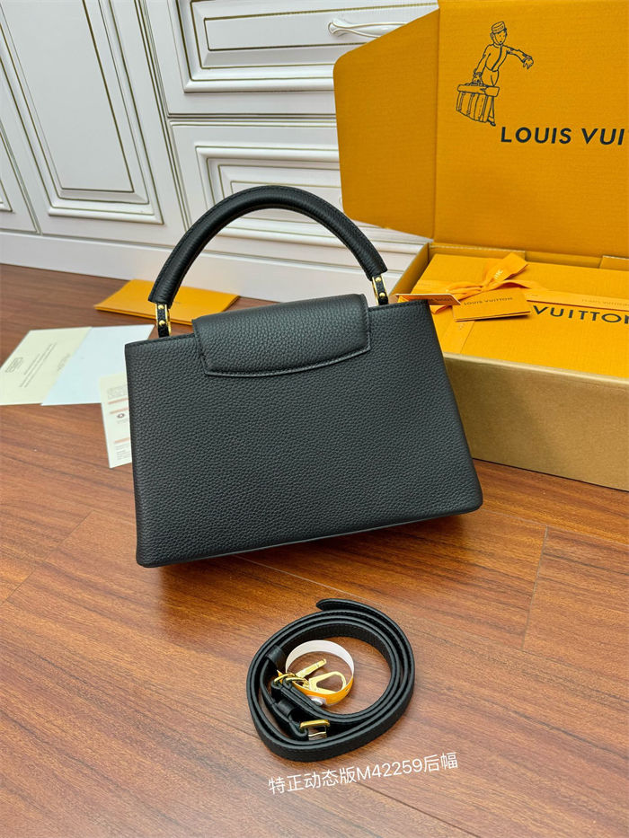 Louis Vuitton CAPUCINES MM Taurillon Leather Black M42259 Top