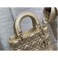 SMALL LADY Dior MY ABCDior BAG Cannage Lambskin Iridescent Metallic Gold-Tone High