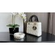 Two-Tone Small Lady Dior Bag Two-Tone Cannage Lambskin Latte and Black High