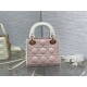 Two-Tone Mini Lady Dior Bag Two-Tone Cannage Lambskin Latte and Powder Pink High