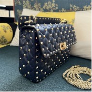 Valentino Spike Medium Bag Lambskin Navy High