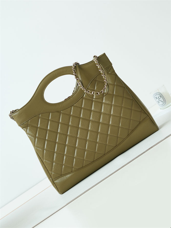 Chanel 31 SHOPPING BAG Large AS1010 Calfskin & Gold-Tone Metal Green A