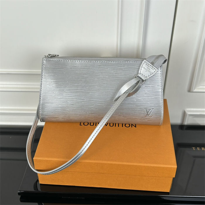 Louis Vuitton Pochette Accessoires Epi grained cowhide leather M82719 Silver High