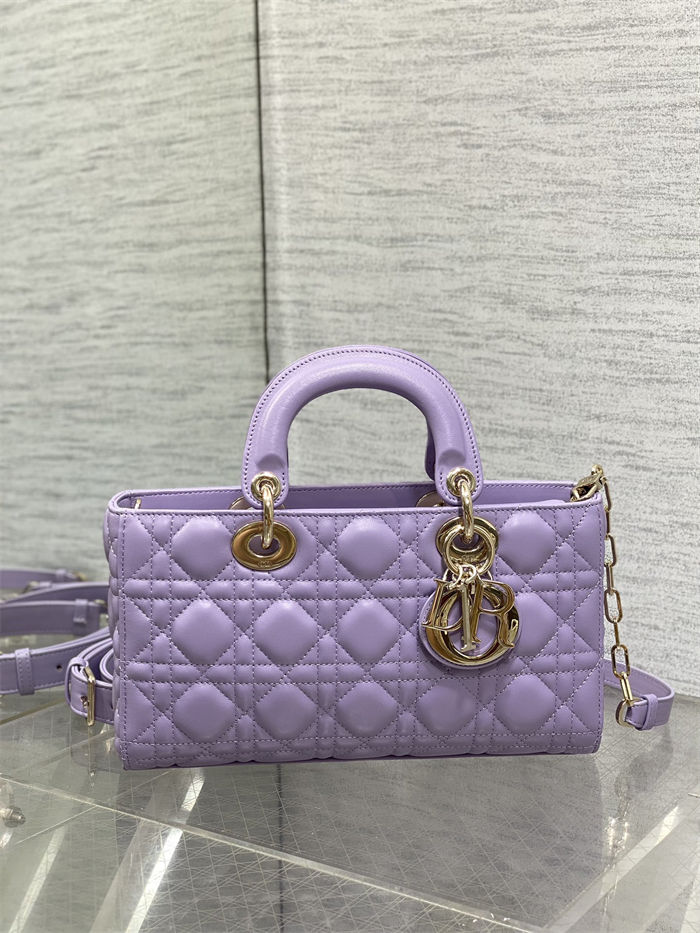 LADY D-JOY BAG MEDIUM Cannage Lambskin Lilac High