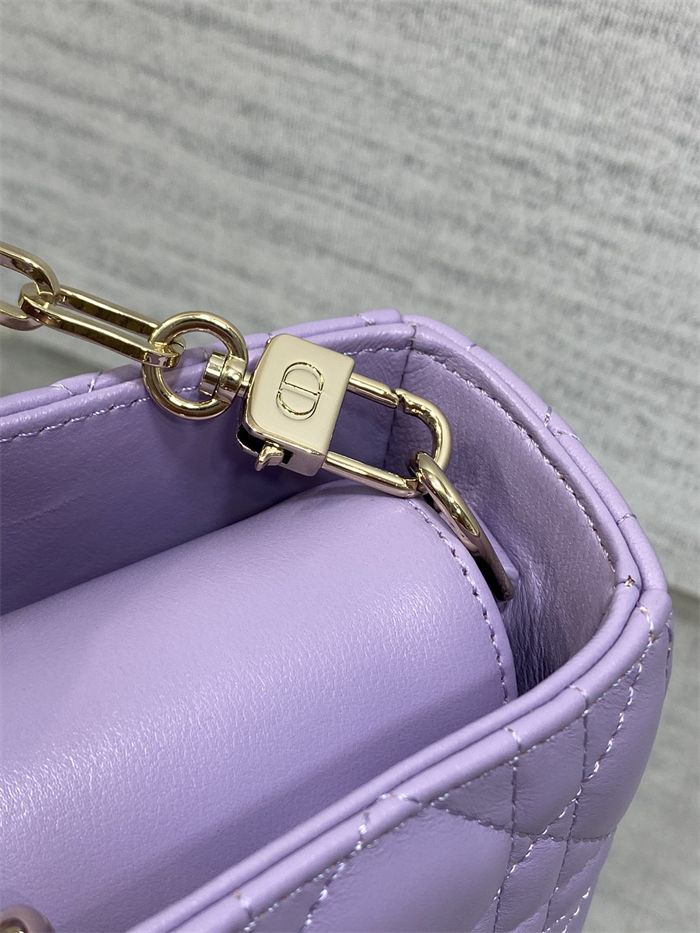 LADY D-JOY BAG MEDIUM Cannage Lambskin Lilac High