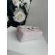 MINI FLAP BAG WITH TOP HANDLE AS2431 Cotton Tweed & Gold-Tone Metal Pink A