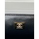 MINI FLAP BAG WITH TOP HANDLE AS2431 Grained Calfskin & Gold-Tone Metal Black P A