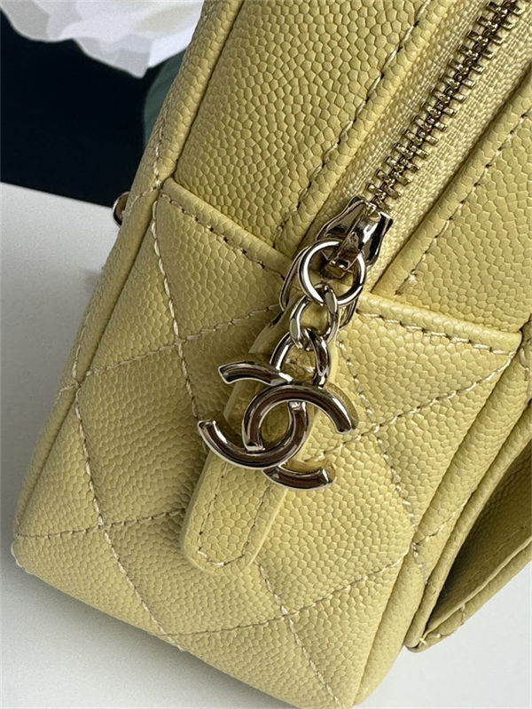 Chanel Mini Backpack Grained Calfskin Gold-Tone Metal AP3753 Yellow High