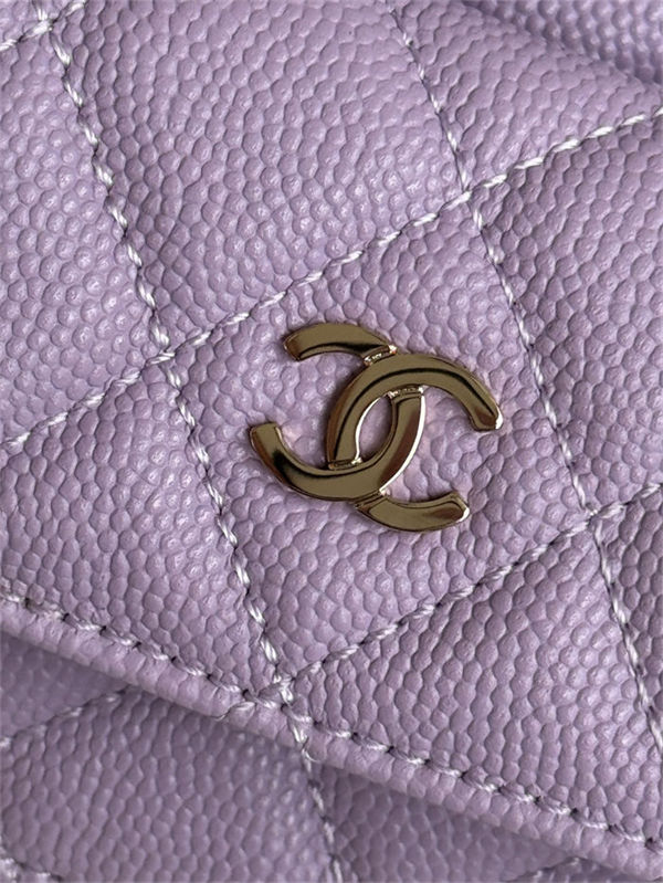 Chanel Mini Backpack Grained Calfskin Gold-Tone Metal AP3753 Purple High