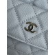 Chanel Mini Backpack Grained Calfskin Gold-Tone Metal AP3753 Grey Blue High