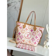 Louis Vuitton NEVERFULL MM Monogram Tiles coated canvas Coral M25317 High