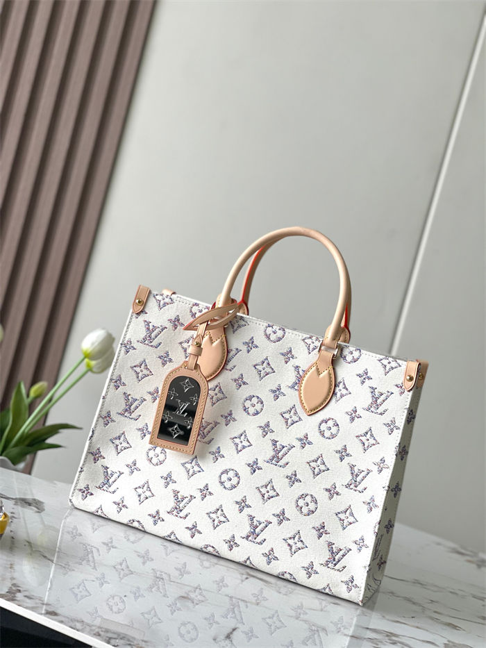 Louis Vuitton ONTHEGO MM Monogram jacquard fabric Multicolor Beige M24708 High