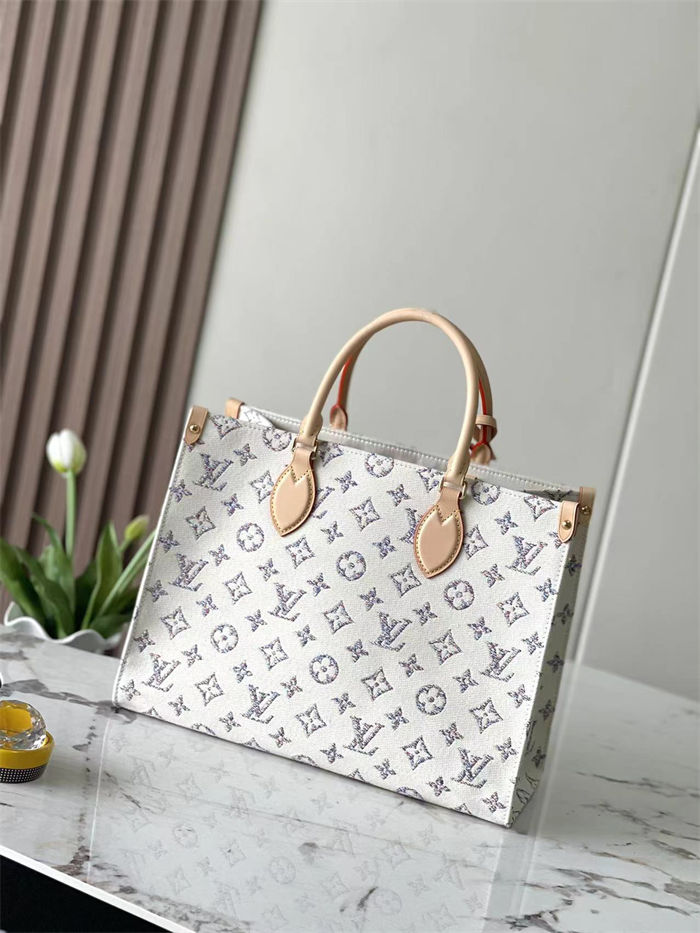 Louis Vuitton ONTHEGO MM Monogram jacquard fabric Multicolor Beige M24708 High