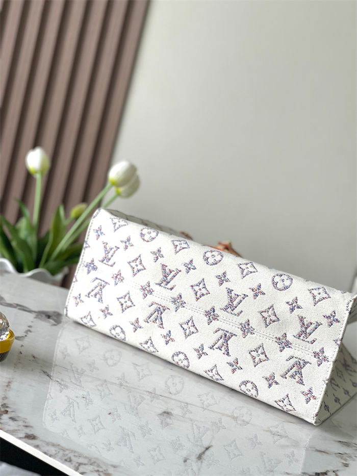 Louis Vuitton ONTHEGO MM Monogram jacquard fabric Multicolor Beige M24708 High