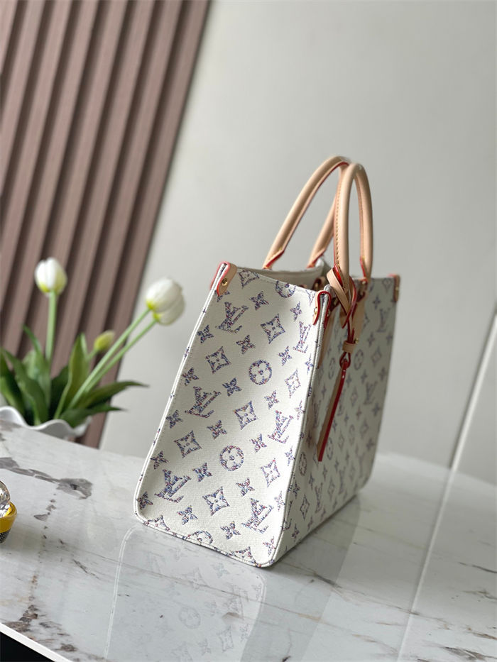 Louis Vuitton ONTHEGO MM Monogram jacquard fabric Multicolor Beige M24708 High