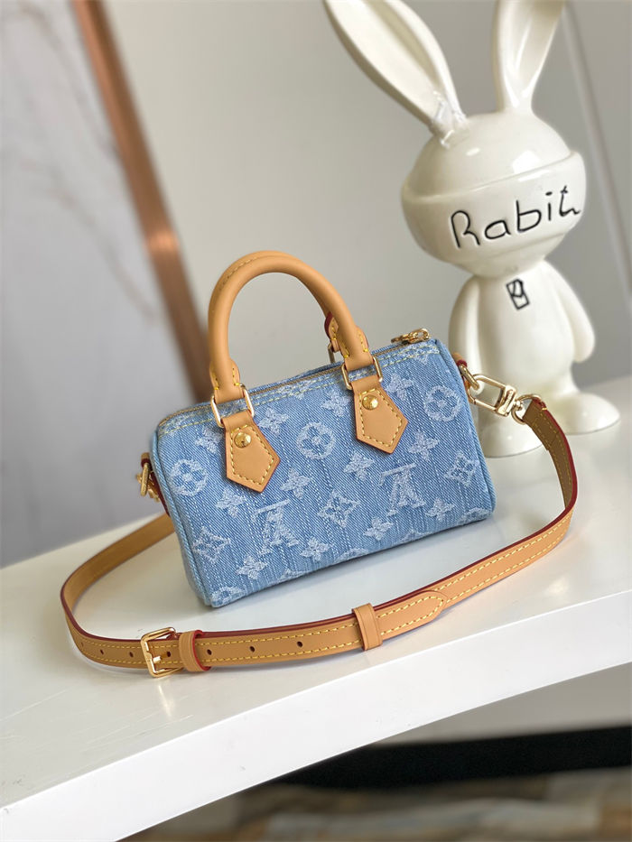 Louis Vuitton NANO SPEEDY Monogram Denim Sky Blue Denim M11212 High