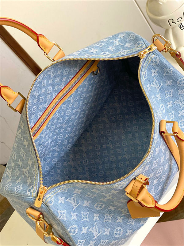 Louis Vuitton Keepall Bandoulière 45 Monogram Denim Sky Blue Denim M25334 High