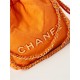 Chanel 22 MINI HANDBAG Canvas & Gold-Tone Metal Orange AS3980 High