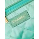 Chanel 22 SMALL HANDBAG Metallic Calfskin & Gold-Tone Metal AS3260 Green High