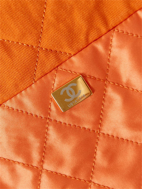 Chanel 22 MEDIUM HANDBAG Canvas & Gold-Tone Metal AS3261 Orange High