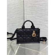 MINI Dior BOOK TOTE Macrocannage Calfskin Black High