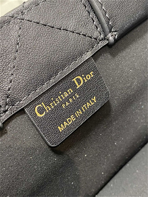 MINI Dior BOOK TOTE Macrocannage Calfskin Black High