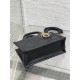 MINI Dior BOOK TOTE Macrocannage Calfskin Black High