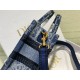 MINI Dior BOOK TOTE Dior Oblique Embroidery Blue Denim High