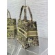 SMALL Dior BOOK TOTE Toile de Jouy Embroidery Sauvage Raffia High