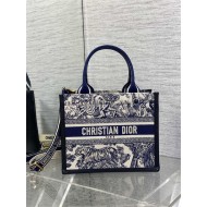 SMALL Dior BOOK TOTE Toile de Jouy Embroidery Blue High