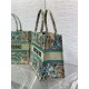 MEDIUM Dior BOOK TOTE Toile de Jouy Embroidery Sauvage Raffia High