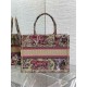 MEDIUM Dior BOOK TOTE Toile de Jouy Embroidery Sauvage Raffia High