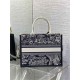 MEDIUM Dior BOOK TOTE Toile de Jouy Reverse Embroidery Blue High