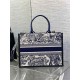 MEDIUM Dior BOOK TOTE Toile de Jouy Embroidery Blue High