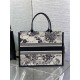 MEDIUM Dior BOOK TOTE Zodiac Embroidery and Black Calfskin High