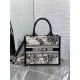 SMALL Dior BOOK TOTE Zodiac Embroidery and Black Calfskin With Strap High