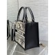 SMALL Dior BOOK TOTE Zodiac Embroidery and Black Calfskin With Strap High