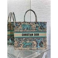 LARGE Dior BOOK TOTE Toile de Jouy Embroidery Sauvage High