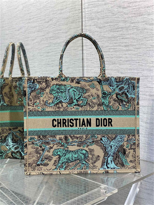 LARGE Dior BOOK TOTE Toile de Jouy Embroidery Sauvage High