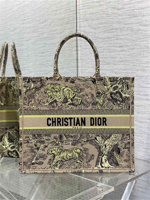 LARGE Dior BOOK TOTE Toile de Jouy Embroidery Sauvage High