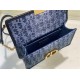 30 MONTAIGNE EAST-WEST BAG WITH CHAIN Dior Oblique Jacquard Blue Denim High