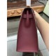 Hermes Kelly 25/28cm Sellier Bag Epsom Leather Silver/Gold Metal In Bordeaux High