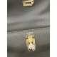 Hermes Kelly 25/28cm Sellier Bag Epsom Leather Silver/Gold Metal In Etain High