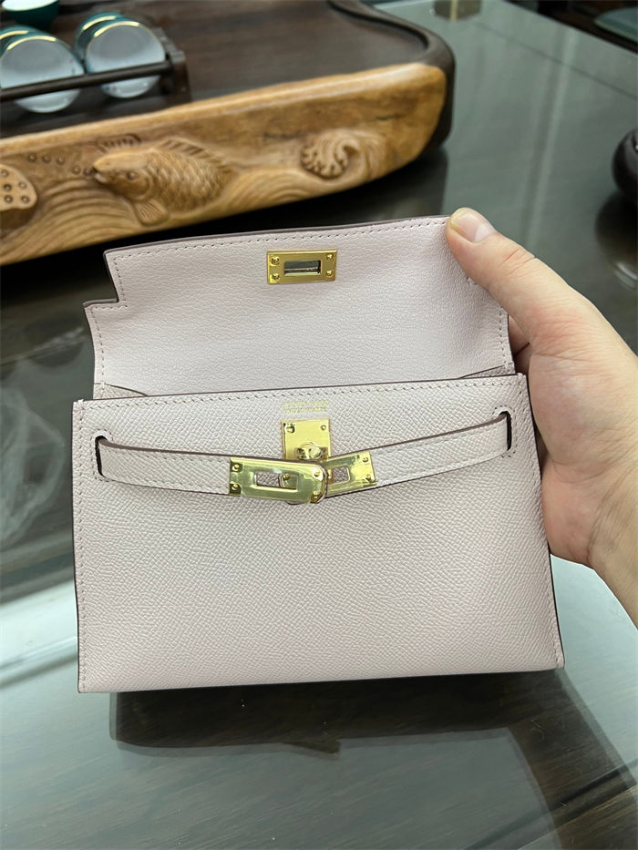 Hermes Kelly Mini II Bag Epsom Leather In Rose Sheherazade CTN High