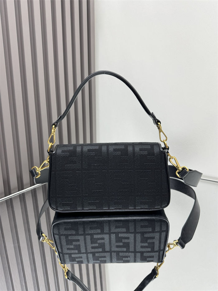 BAGUETTE canvas Laser Cut Strap bag Black High